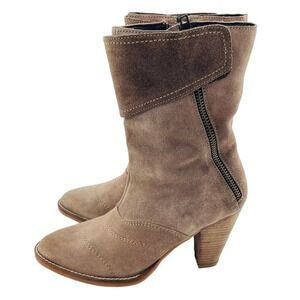 Jeffrey Campbell Zipper Calf Suede Two Toned Boots Size US 8.5